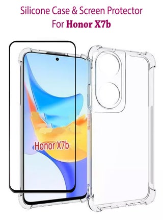 جراب Honor X7b، غطاء سيليكون مقاوم للصدمات مع واقي شاشة من الزجاج المقوى لاصق بالكامل لهاتف Honor X7b - pzsku/Z53E5F3AC79A17A01CADEZ/45/_/1721397433/f6959aef-04c1-4776-94a4-96530e88e448