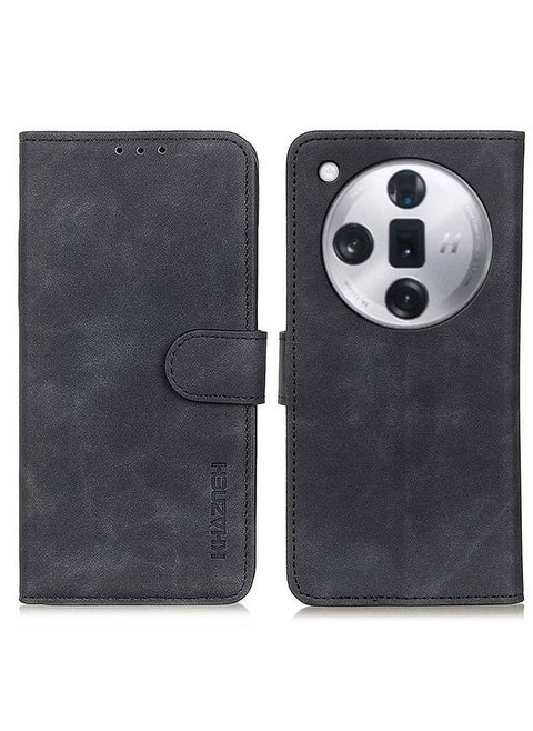 Case Cover For OPPO Find X7 Pro / Find X7 Ultra KHAZNEH Retro Texture Flip Leather Phone Case Black