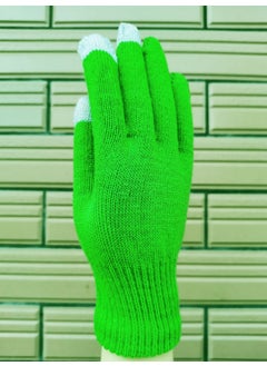 Generic Touch Screen Knitted Gloves Thick Warm Winter Green 