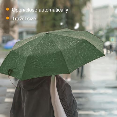 SIEPASA Windproof Travel Compact Umbrella-Automatic Umbrellas for Rain-Compact Folding Umbrella, Travel Umbrella Compact, Small Portable Windproof Umbrellas for Men Women Teenage. (Green) - Image 2