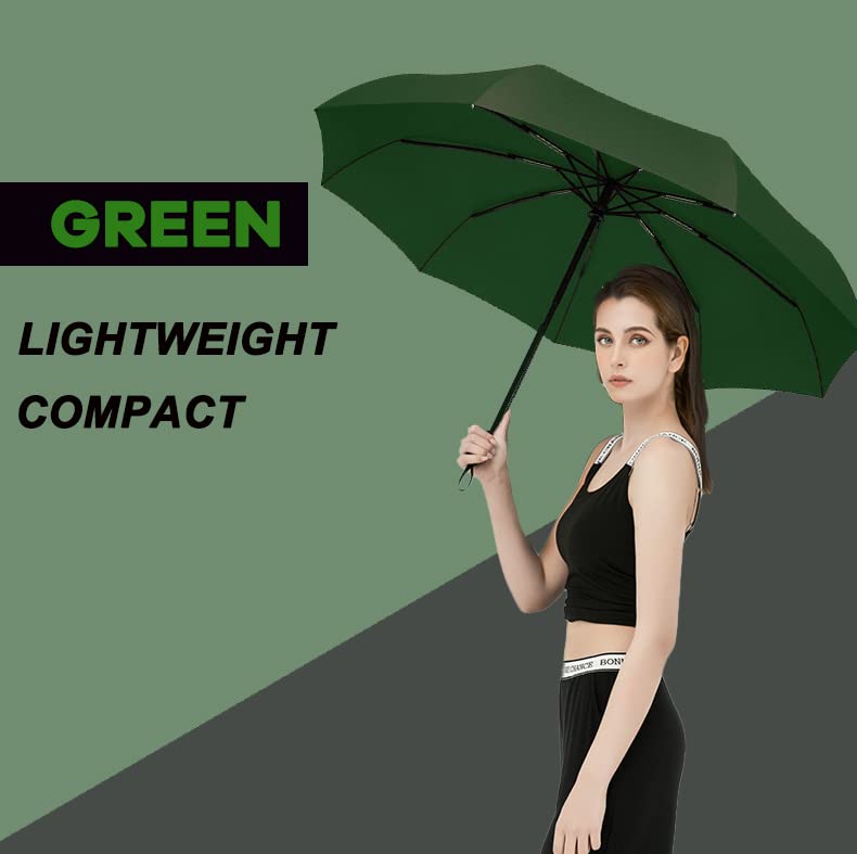SIEPASA Windproof Travel Compact Umbrella-Automatic Umbrellas for Rain-Compact Folding Umbrella, Travel Umbrella Compact, Small Portable Windproof Umbrellas for Men Women Teenage. (Green) - Image 5