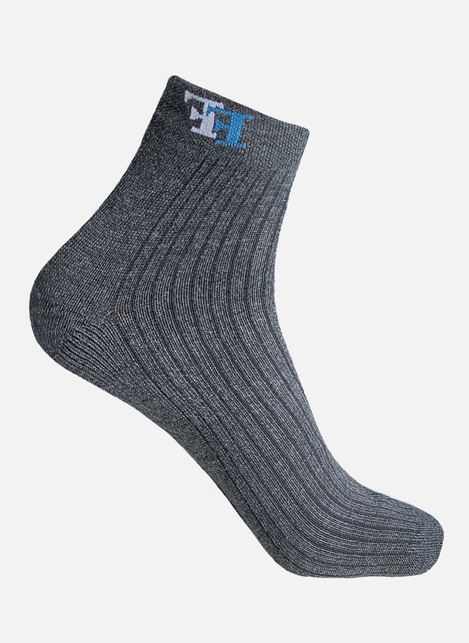 FIMS Pack of 2 Ankle Length Socks - White and Grey - Image 5