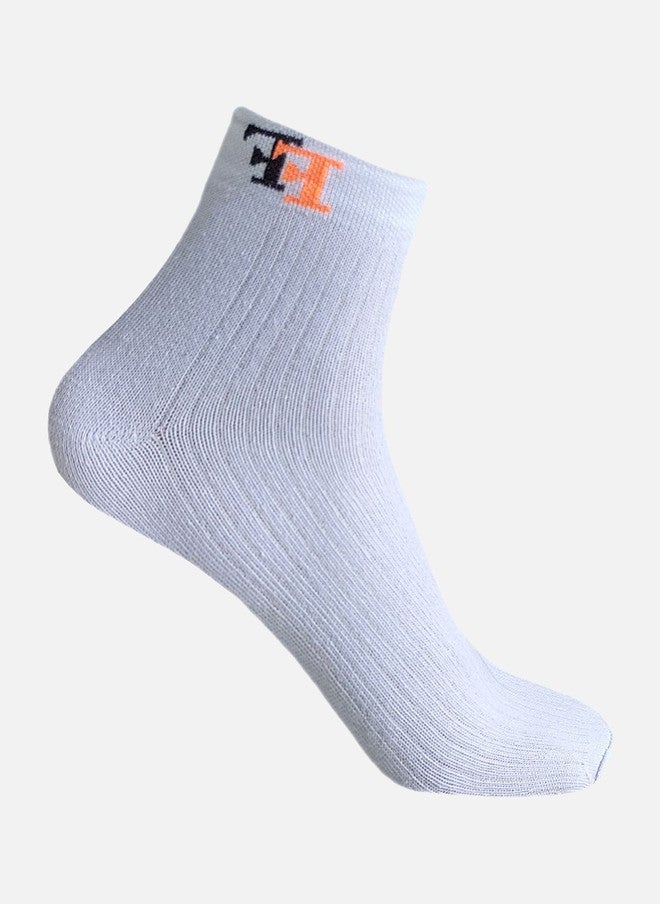 FIMS Pack of 2 Ankle Length Socks - White and Grey - Image 4