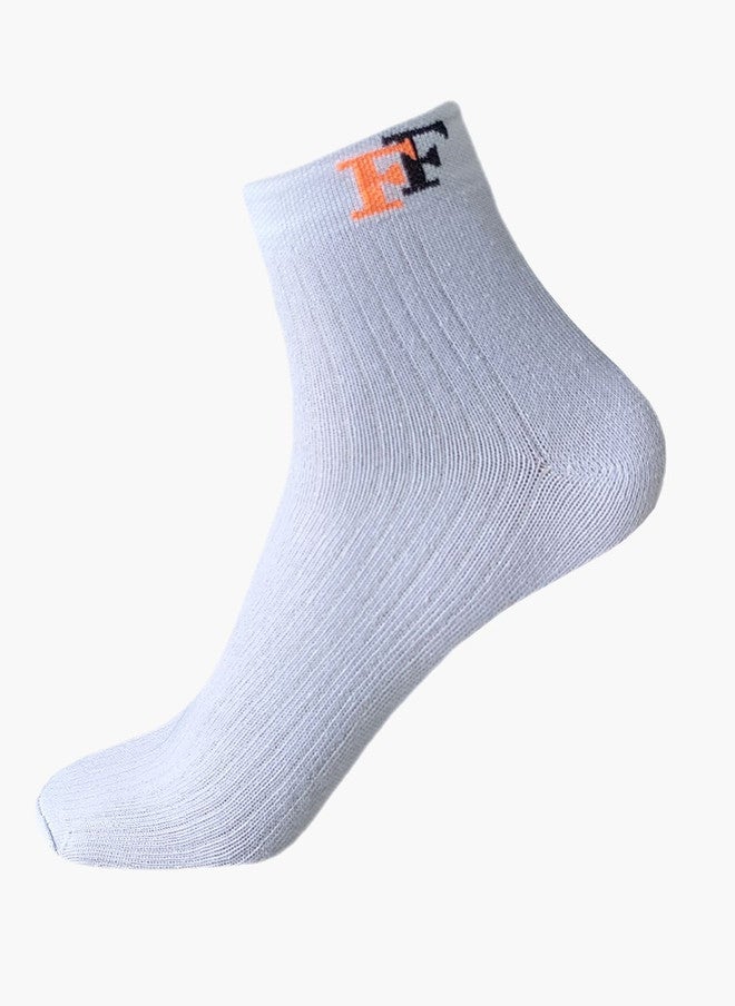 FIMS Pack of 2 Ankle Length Socks - White and Grey - Image 3