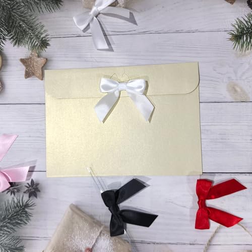 AKLVBL 2.5" White Satin Ribbon Twist Tie Bows for Gift Wrapping - 30 Counts - Image 5