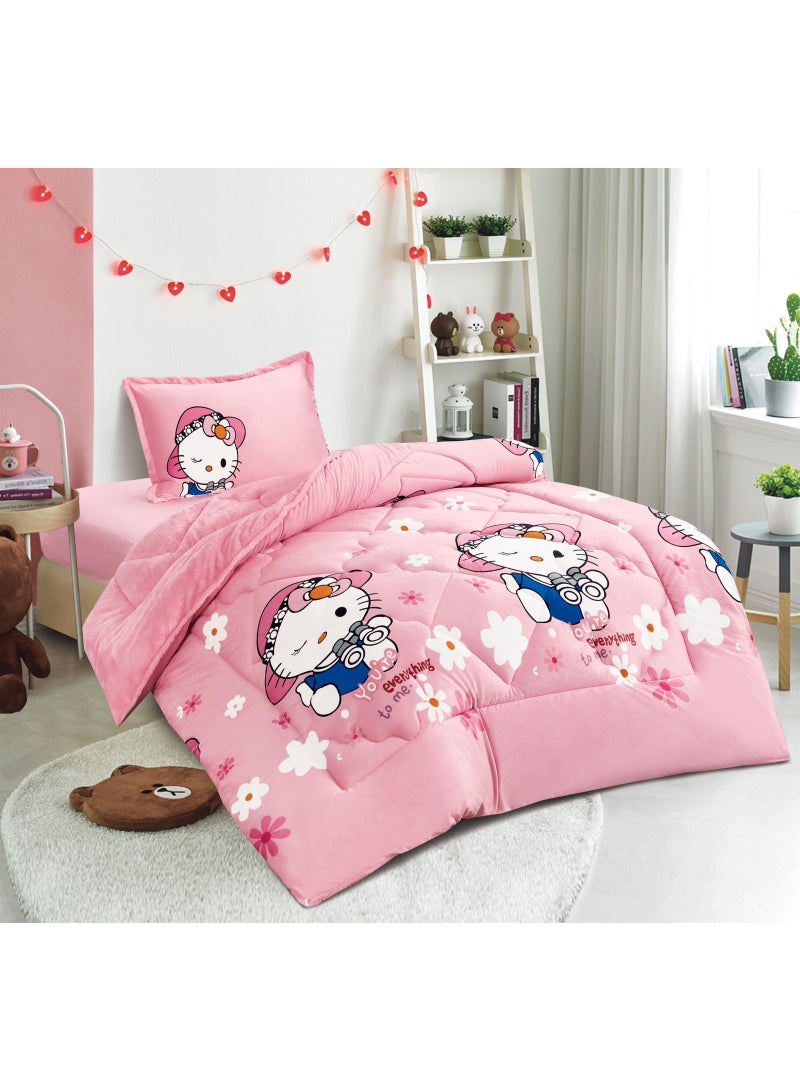 مينجلي مفرش سرير أطفال 3 قطع وجهين فرو ومخمل – ناعم ودافئ – مقاس 170×220 سم - Image 1