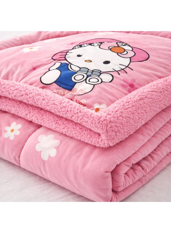 مينجلي مفرش سرير أطفال 3 قطع وجهين فرو ومخمل – ناعم ودافئ – مقاس 170×220 سم - Image 3