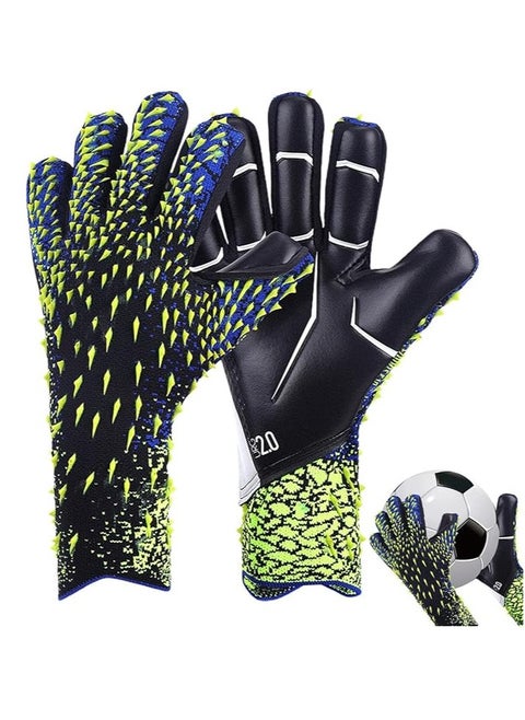 Goalkeeper gloves, all-around goalkeeper gloves, finger protection gloves, thickened, wear-resistant and non-slip, provide good grip, sturdy receiver, size 6/7/8/9/10 , Flexible and comfortable