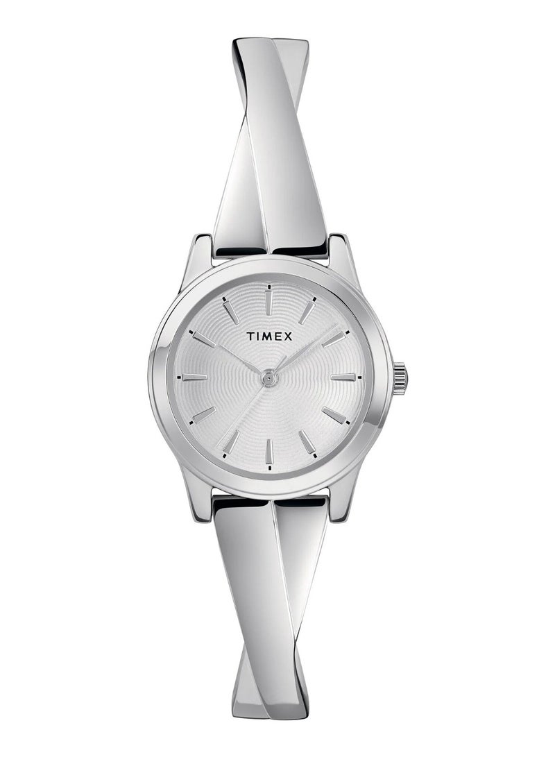 Timex Brass Analog Women's Watch With Silver Stainless Steel TW2R98700 - Image 1