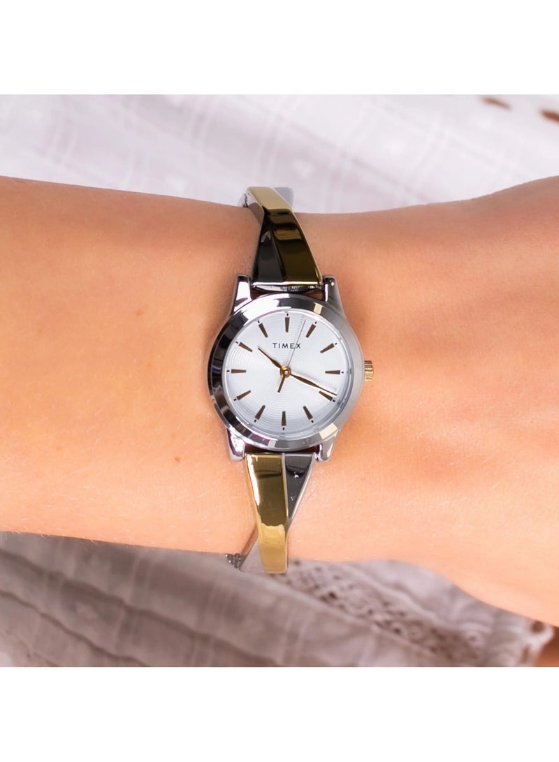 Timex Brass Analog Women's Watch With Silver Stainless Steel TW2R98700 - Image 5