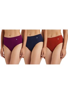 Van Heusen Van Heusen Women Hipster Panty - 100% Super Combed Cotton - Pack Of 3 - Anti Bacterial, No Marks Waistband, Moisture Wicking, Full Coverage, Multicolor, Medium  - Image 1