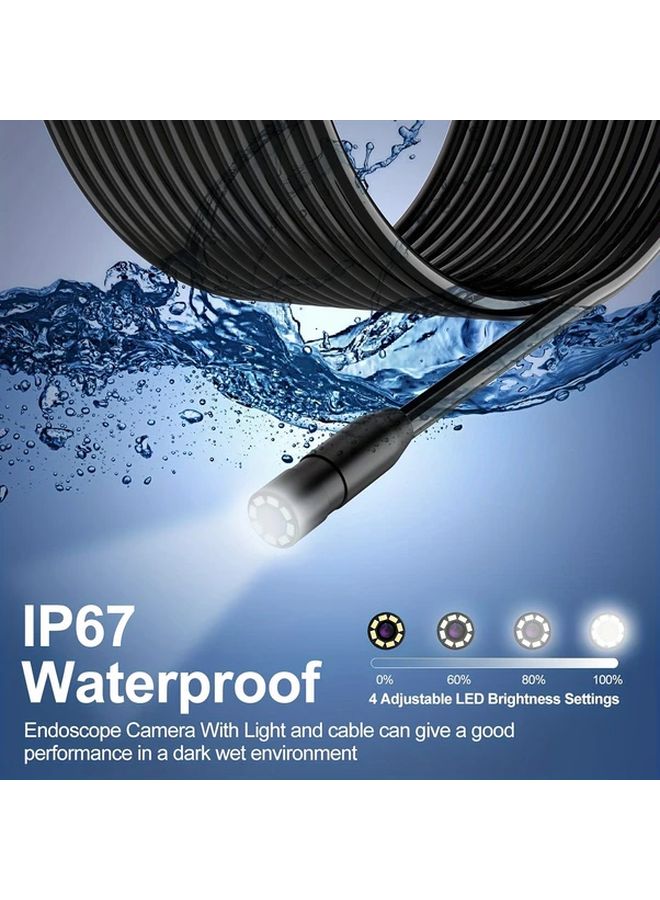 4 3 Inch Display Endoscope Camera 8 LED Lights 1080P HD Pipe Inspection Tool 1M - Image 5