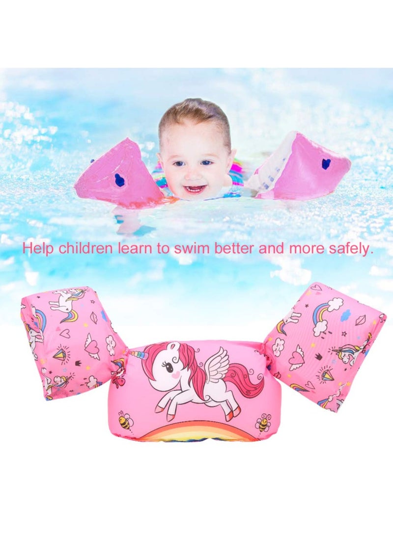 Mr. Penda Baby Pool Float Fit 30-55 Lbs, Kids Swimming Float with Arm Water Wings, Fun Ride-On Raft Pool Baby Beach Supplies for 2-6 Years Old Boy Girl (Pink Horse)  - Image 4