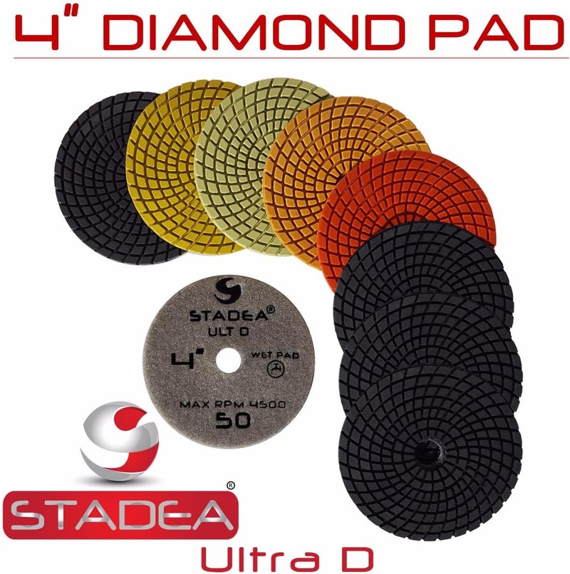 Stadea PPW109X Granite Polishing Pads 4 Diamond Pad White Buff For Granite Quartz Stones Polish - Image 2