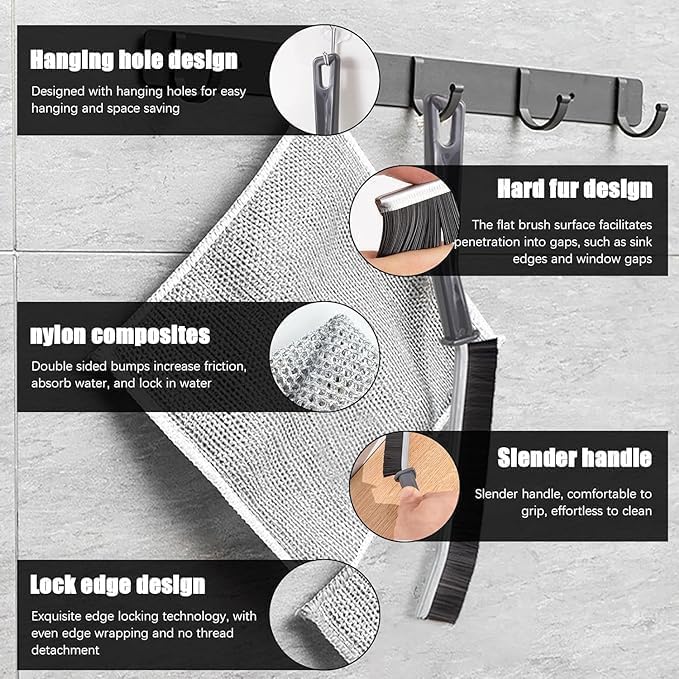 JIOLIVE Mini Gap Cleaning Brush, Hard Bristle Crevice Cleaning Brush Tool for Household Use, Multifunctional Dead Corner Cleaning Brush for Tiles, Bathroom, Kitchen, Toilet (2 Pcs) - Image 3