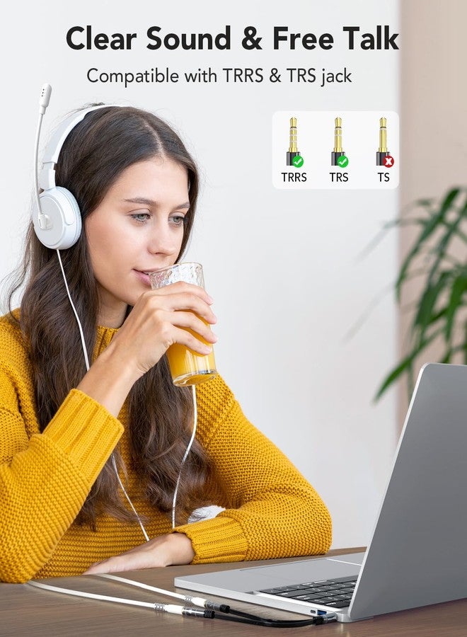 KINGTOP Headset Splitter, 3.5mm Headphone Mic Splitter Cable for Headset with Separate Stereo Audio & Microphone Jacks (Not for Dual Audio Jacks) - Image 4