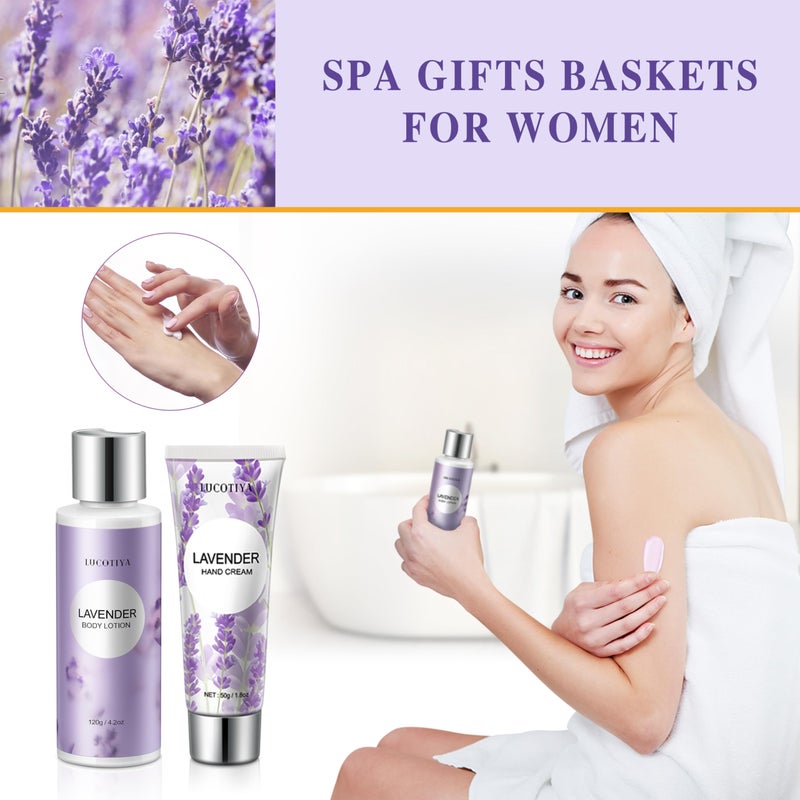 LUCOTIYA Gifts for Women Spa Gifts Baskets for Women Birthday Gifts Lavender Bath and Body Sets Mothers Day Gifts Relaxing Self Care Get Well Gift for Mom Her Girlfriends Sister Teacher Friends Coworkers - Image 3