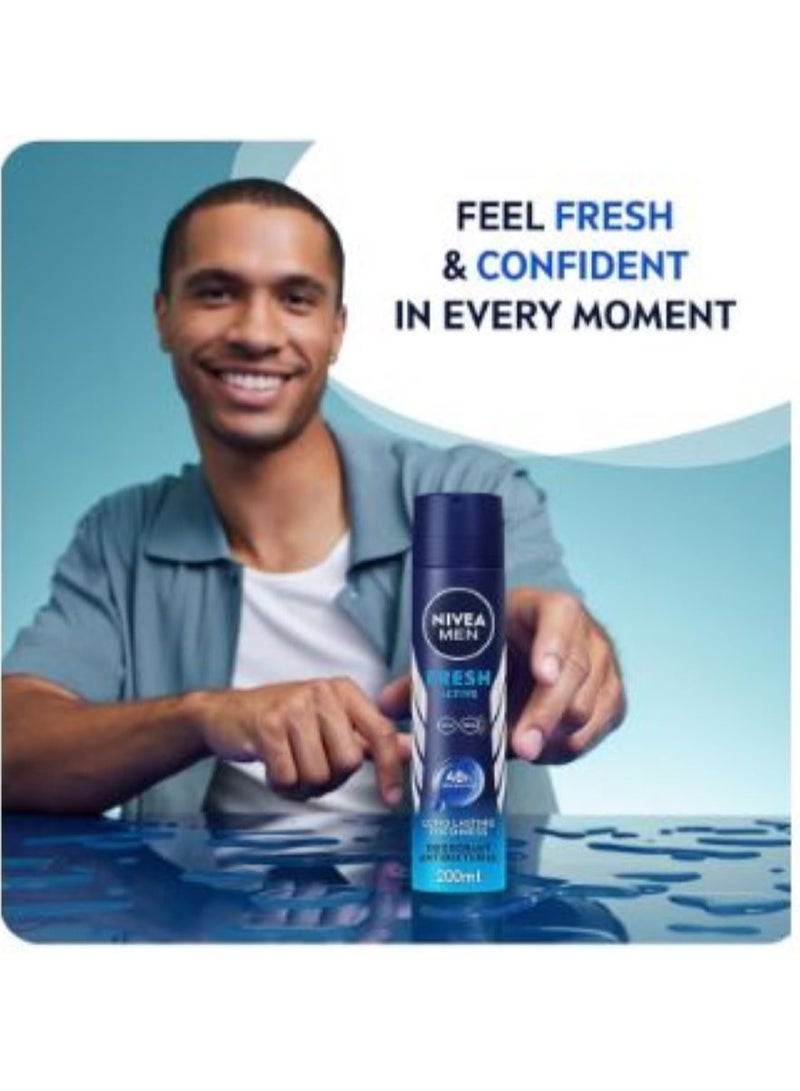 Nivea Men Fresh Active Deodorant Spray 200 ml - Image 4