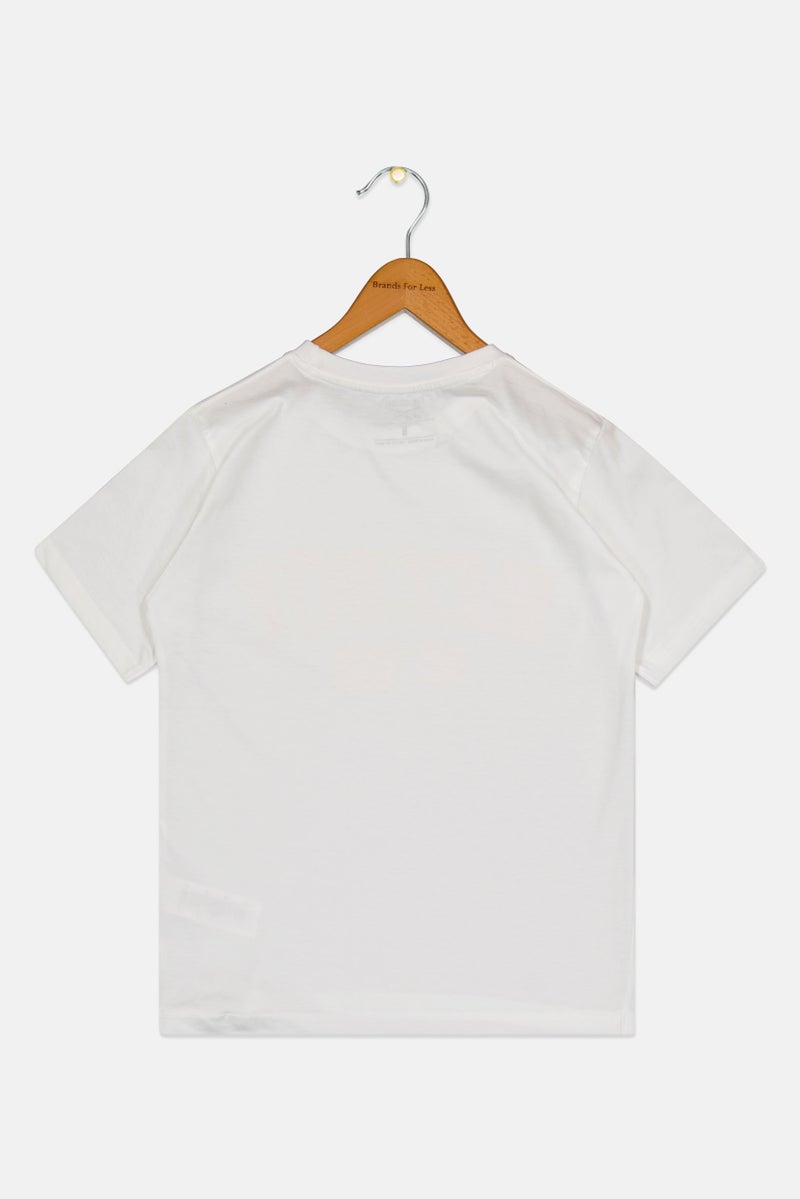 Reebok Kids Boy Sportswear Fit Brand Logo Outdoor T-Shirt, White - Image 3