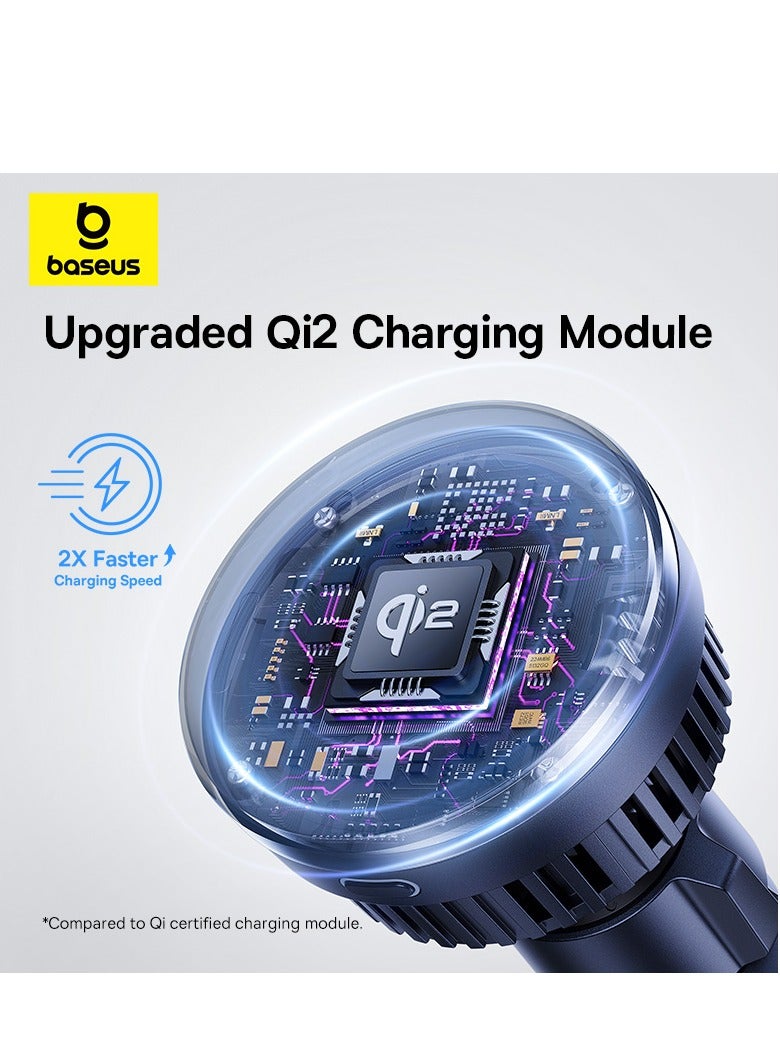 Baseus Qi2 MagSafe Car Mount Charger, Wireless Car Charger with True Qi2-Certified and Heat Dissipation, Air Vent Magnetic Car Phone Holder with 15W Fast Charging for iPhone 15/14/13/12 Series and More Black - Image 2