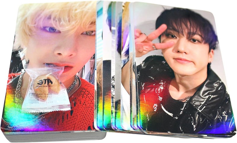 PYAJUU Stray Kids Laser Photocards 50pcs Stray Kids Album Photocard K-POP Stray kids LOMO Cards KPOP Straykids ATE Album Card Stray kids Photo Cards 5-STAR Postcard Gift for Fans Daugher - Image 3