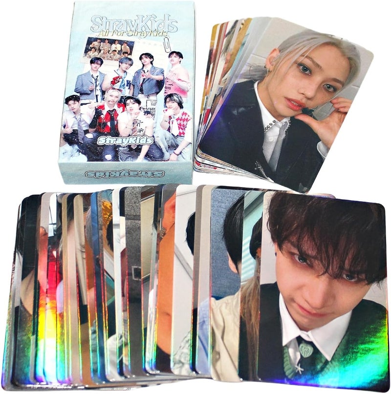 PYAJUU Stray Kids Laser Photocards 50pcs Stray Kids Album Photocard K-POP Stray kids LOMO Cards KPOP Straykids ATE Album Card Stray kids Photo Cards 5-STAR Postcard Gift for Fans Daugher - Image 5