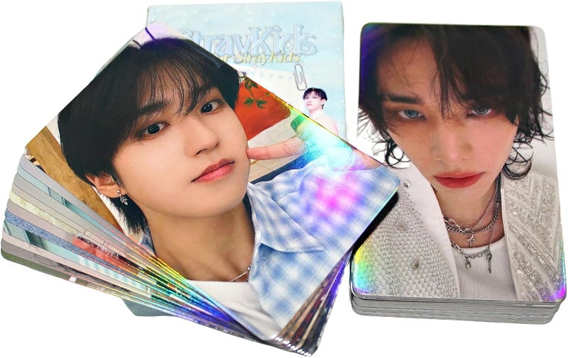 PYAJUU Stray Kids Laser Photocards 50pcs Stray Kids Album Photocard K-POP Stray kids LOMO Cards KPOP Straykids ATE Album Card Stray kids Photo Cards 5-STAR Postcard Gift for Fans Daugher - Image 2