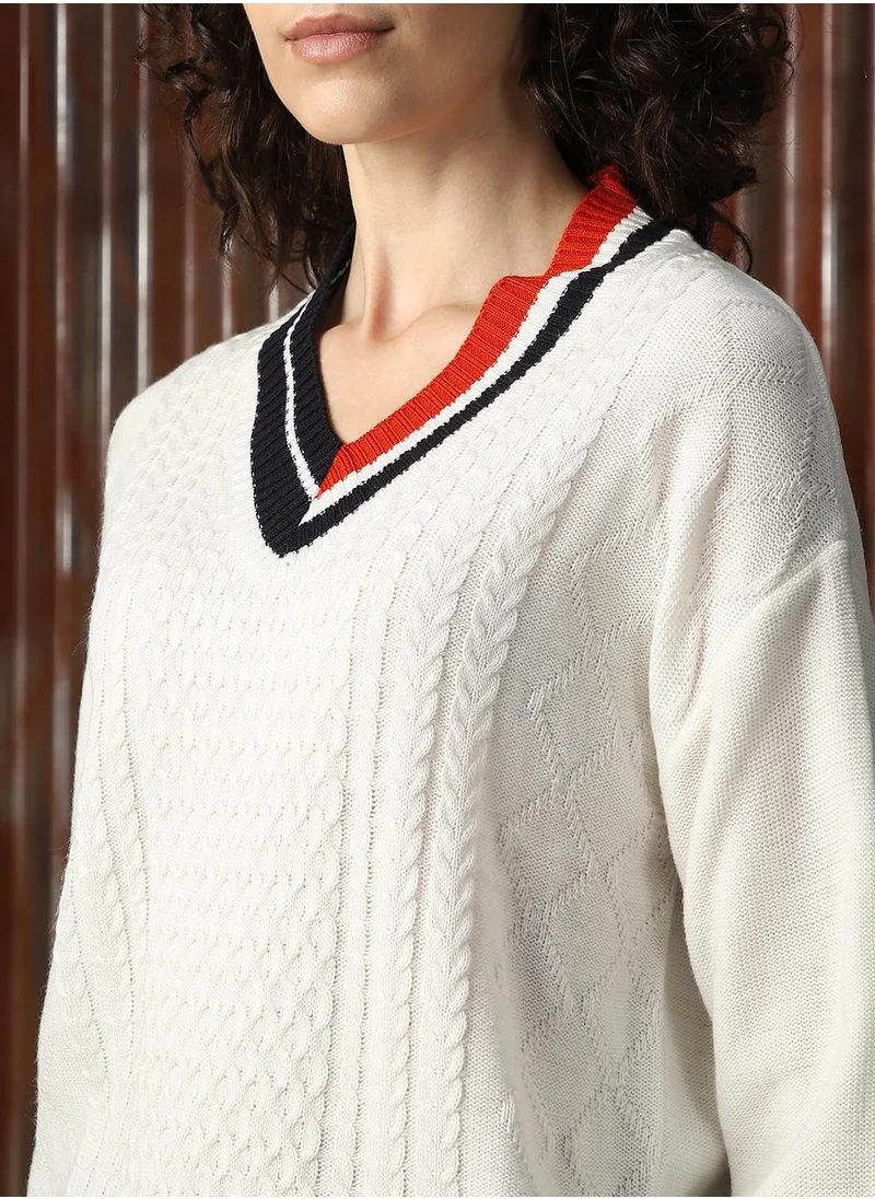 HIGH STAR Women's Multicoloured 100% Acrylic Solid Sweater