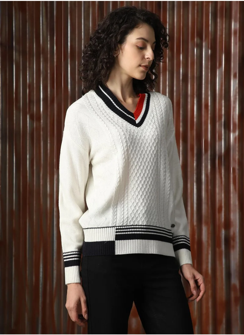 HIGH STAR Women's Multicoloured 100% Acrylic Solid Sweater