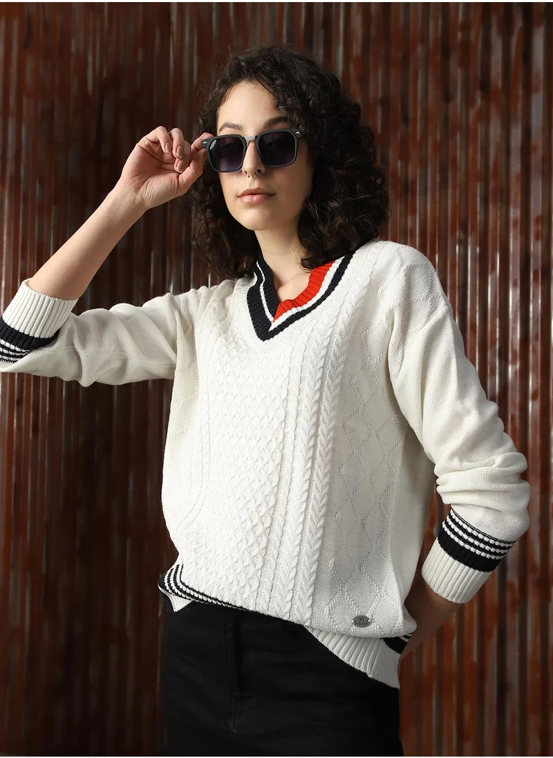 HIGH STAR Women's Multicoloured 100% Acrylic Solid Sweater