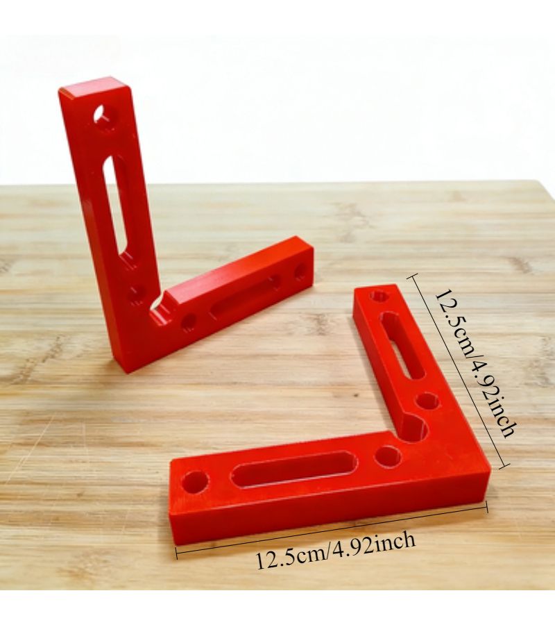 Red 2pcs Right Angle Positioning Squares Precision Woodworking Joinery Tool for Furniture Making Cabinet Assembly - Image 2