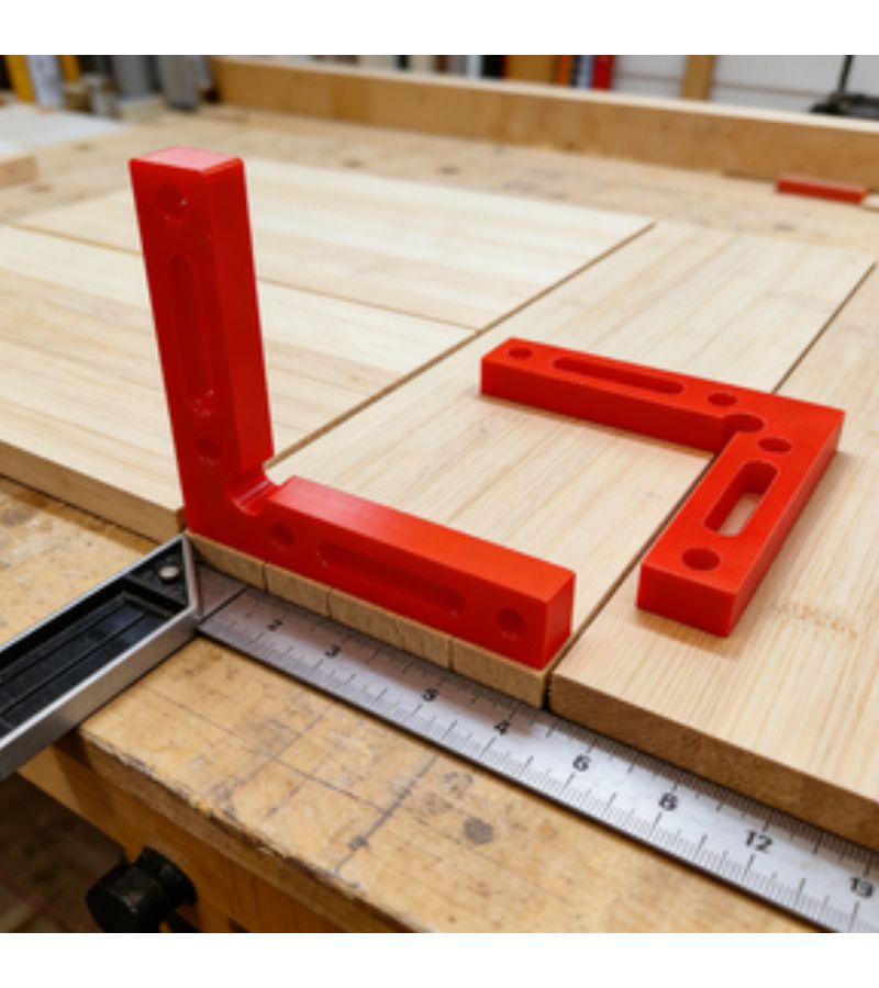 Red 2pcs Right Angle Positioning Squares Precision Woodworking Joinery Tool for Furniture Making Cabinet Assembly - Image 5