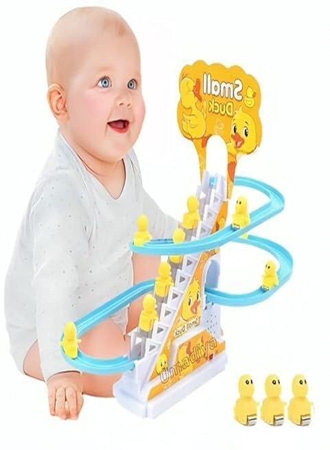 HDA GROUP Musical Sound Toy Climbing Stairs Dancing Duck Slide Toy with Light and Music - 3 Piece Small Duck for Kids 3+ Years | Fun Musical Learning Toy with Lights and Sounds (Multicolor) - Image 1