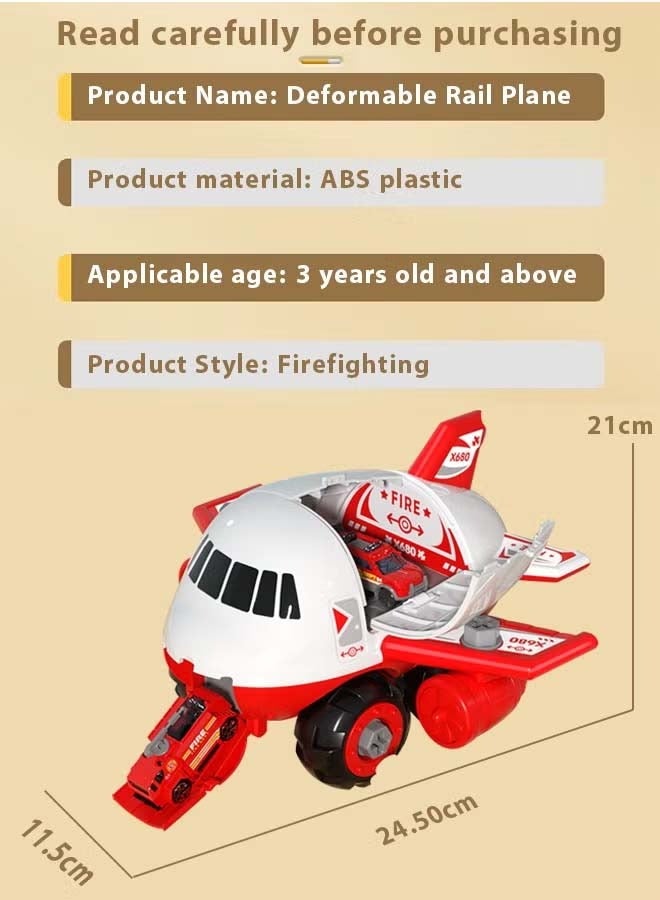 إيزي سو مجموعة ألعاب طائرة التحول، مجموعة ألعاب طائرة نقل البضائع والسيارات، ألعاب محاكاة ألغاز للأطفال، طائرة متعددة الاستخدامات، نموذج طائرة فريكتون بمحرك مع سيارات صغيرة، هدية رائعة للأولاد والبنات - Image 2