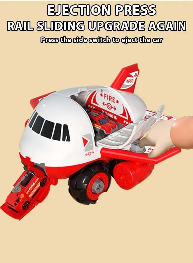 إيزي سو مجموعة ألعاب طائرة التحول، مجموعة ألعاب طائرة نقل البضائع والسيارات، ألعاب محاكاة ألغاز للأطفال، طائرة متعددة الاستخدامات، نموذج طائرة فريكتون بمحرك مع سيارات صغيرة، هدية رائعة للأولاد والبنات - Image 4