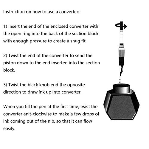 Lanxivi Jinhao Metal Fountain Pen Ink Converter, Pack of 10, Fit for Jinhao,Baoer, Fuliwen Pen,Duke and 95% Chinese Pen - Image 3