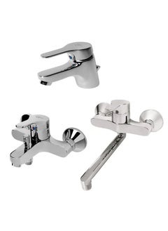 Ideal Standard Ideal Standard 3 Piece Slim Line Mixer Set, Silver 