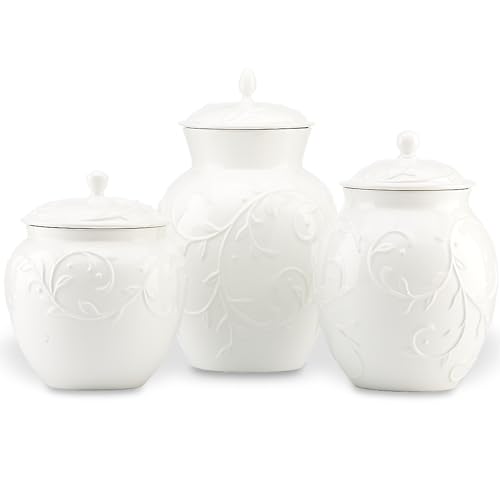 LENOX Lenox 826014 Opal Innocence Carved 3Piece Canister Set 