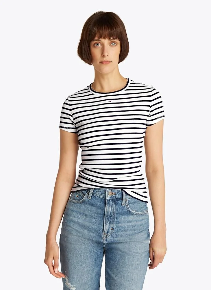 تومي جينز Striped Crew Neck T-Shirt