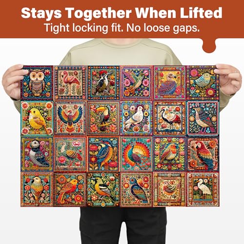 BenBen Puzzles for Adults 1000 Pieces Bird Crochet Jigsaw Puzzles with Letters or Patterns on Back Challenging Puzzles for Family Game Night Home Dcor - Image 5