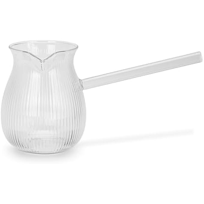 rayihni Glass Turkish Coffee Pot HighHeat Resistant Glass Teapot Milk Warmer Sauce Maker Ibrik Cezve Briki Perfect Pouring Spout StovetopTurkish CoffeeTeaMilk WarmerPot 650Ml - Image 2