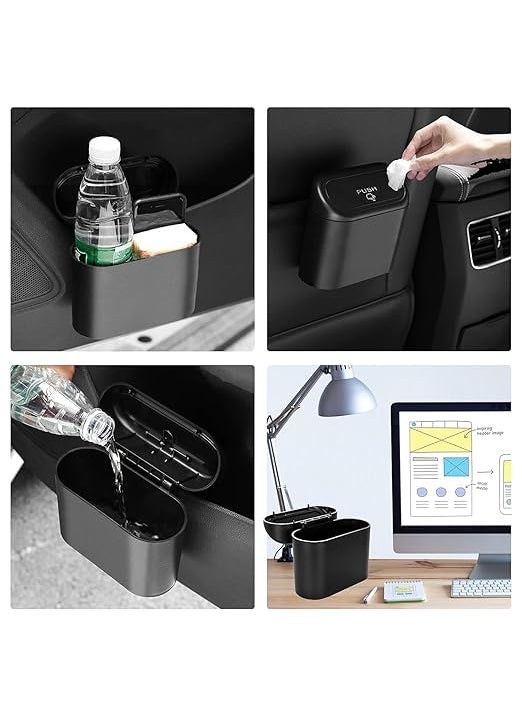 BuntyChiku - BuntyChiku Car Trash Can with Lid Compact and Leakproof Auto Garbage Bin Multifunctional Car Trash Can with Lid Durable Waterproof and SpaceSaving 1 Pc - Image 1