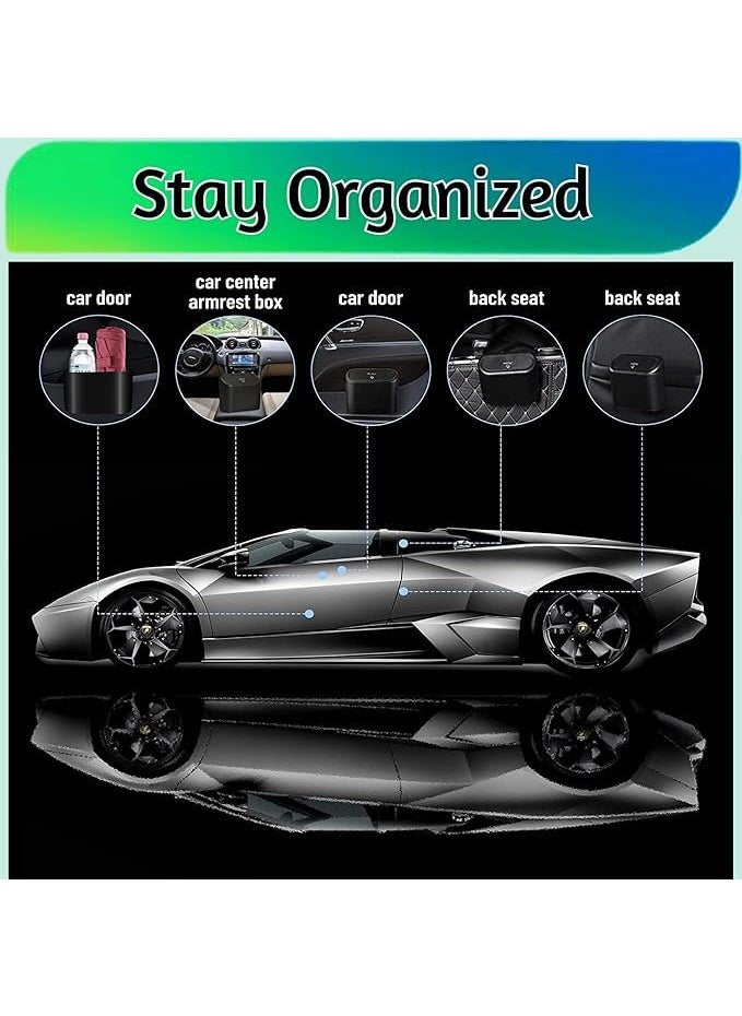 BuntyChiku - BuntyChiku Car Trash Can with Lid Compact and Leakproof Auto Garbage Bin Multifunctional Car Trash Can with Lid Durable Waterproof and SpaceSaving 1 Pc - Image 1