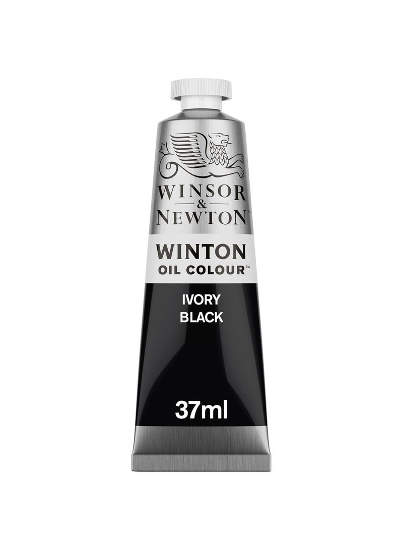 WINSOR & NEWTON Winton Oil Colour Paint Tube 37ml Content Ivory Black - Image 1