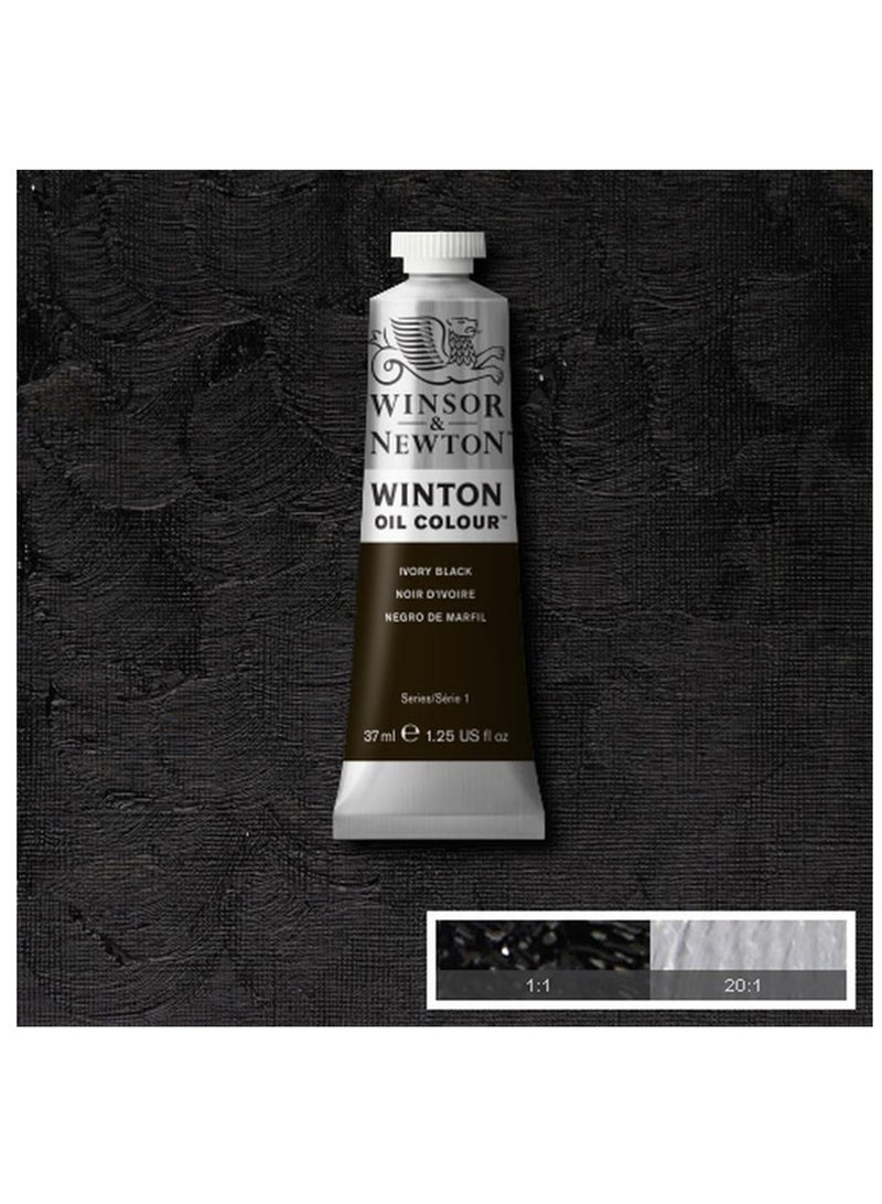 WINSOR & NEWTON Winton Oil Colour Paint Tube 37ml Content Ivory Black - Image 3