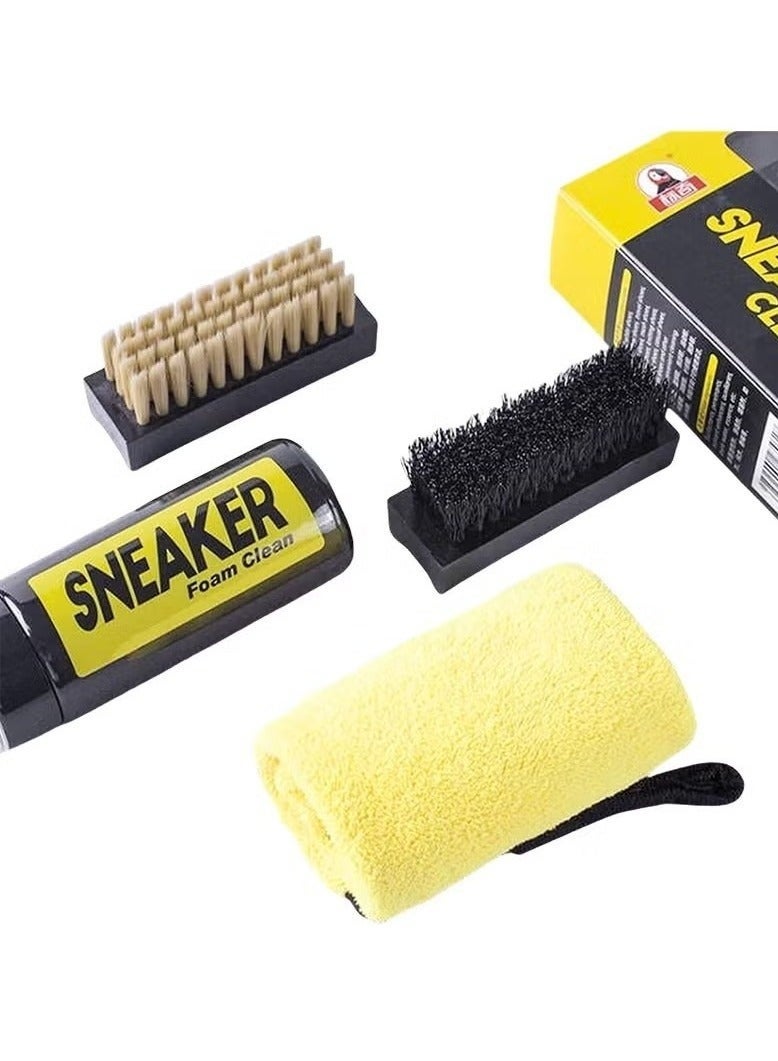 Complete Sneaker Care Kit – Fast Foam Cleaner – Dual All-Around Cleaning Brushes – Microfiber Towel – Ultimate Shoe Maintenance Solution - Image 3