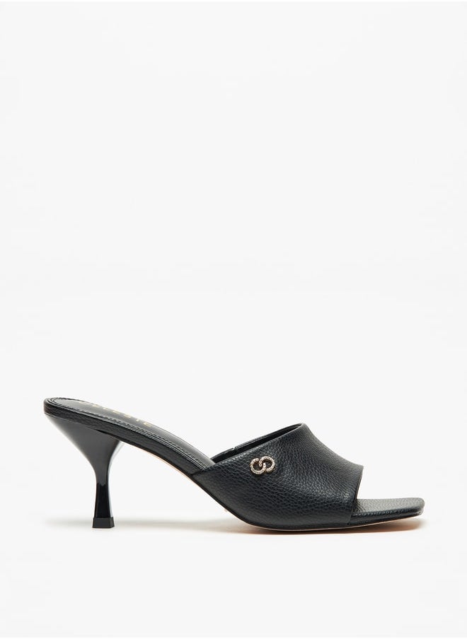 Celeste Women's Logo Accent Sandals with Kitten Heels  - Image 1