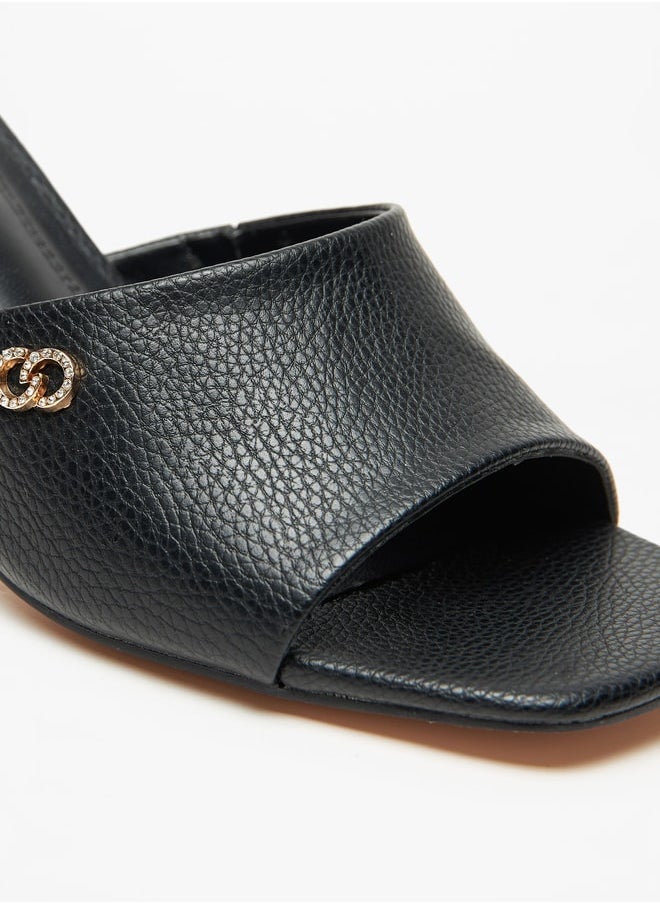 Celeste Women's Logo Accent Sandals with Kitten Heels  - Image 5
