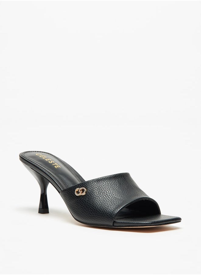 Celeste Women's Logo Accent Sandals with Kitten Heels  - Image 2