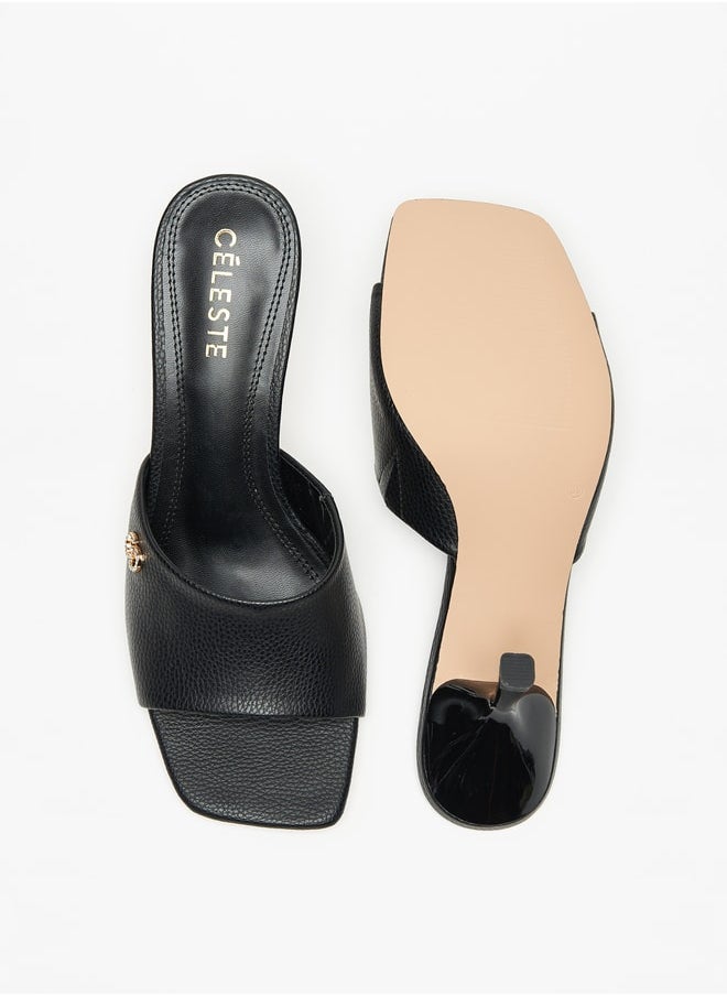 Celeste Women's Logo Accent Sandals with Kitten Heels  - Image 4